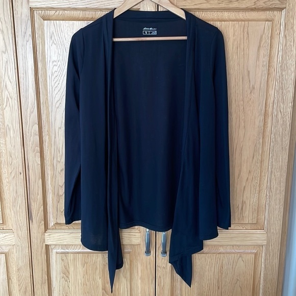 Eddie Bauer Black Waterfall Lightweight Cardigan size small - Picture 1 of 5